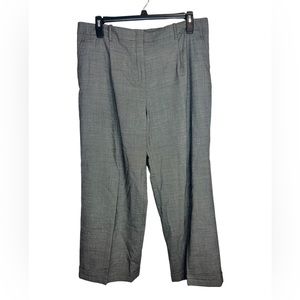 Lafayette 148 New York Women Wide Leg Trouser Wool Pants Gray Heather Size 16